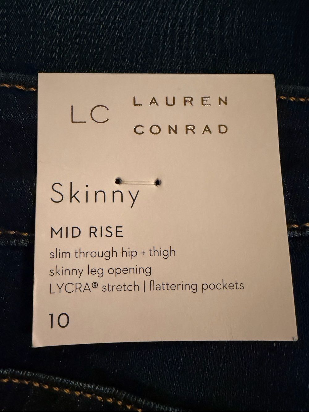 LC Lauren Conrad Mid Rise Skinny Jeans NWT SZ 10 - Picture 8 of 10